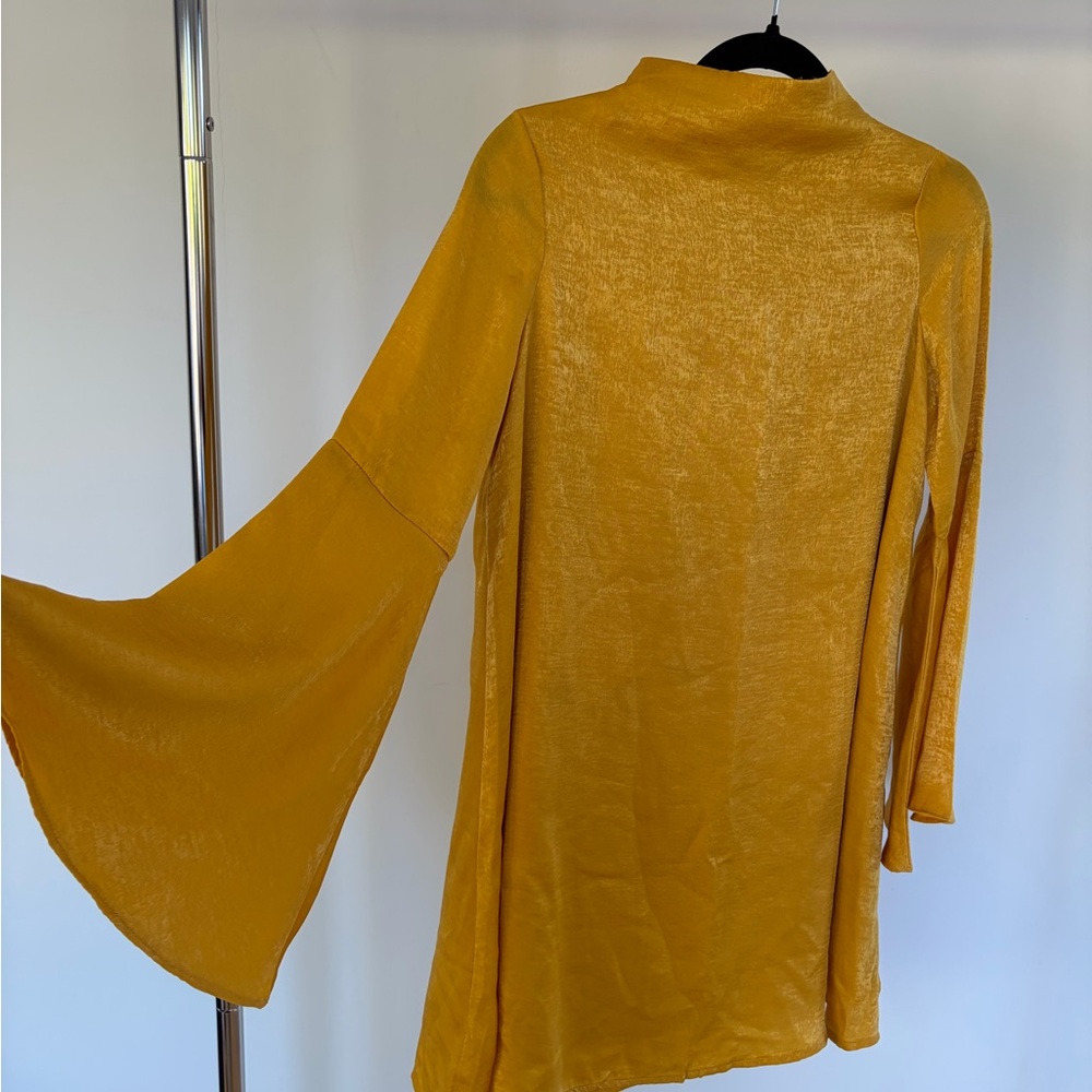 Mustard Yellow Bell Sleeve mini Dress